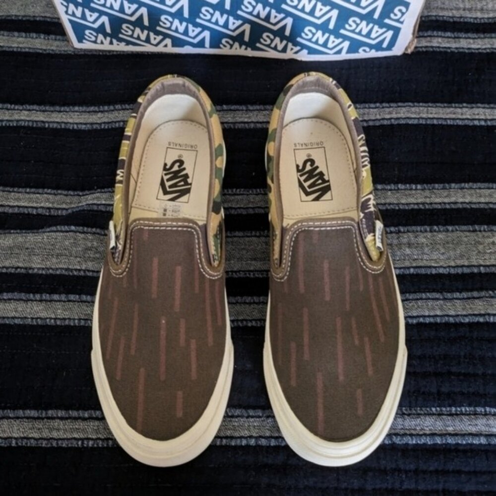 Vans OG Slip On LX Women 8 Canvas Mixed Camo Brown VNOA3AV7VYT 012026 - Picture 3 of 11